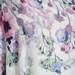 Kitara Purple and White Floral Print Wrap Scarf with Tassels NWT One Size Photo 2