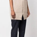 FABIANA FILIPPI Knitted Vest With Drawstring Hood Cashmere EUC Size M Tan Size M Photo 0