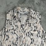 EXPRESS  Shirt Women Small Large Gray Pink‎ Snake Print Career Office Casual Photo 3