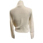 Loft  Cable chunky Knit Cropped Sweater Nylon Acrylic Wool Mock Neck White S NWT Photo 2