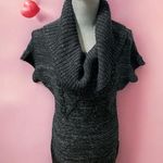 I.e.i. Shimmer of Silver on VTG Black Cowel Neck S/Sleeve Sweater Dress Size M Photo 1