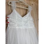 Lulus NWT  Forever Celebrated White Swiss Dot Ruched Tulle Midi Dress Size XXL Photo 3