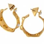 Alexis Bittar New   Gold and Silver Women's Hoop Earrings Photo 2