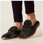 Free People Butterfly Effect Faux Fur Crushed Velvet Mules Green Womens Size 38 Photo 1