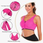 Zip Front Sports Bra Heather Pink Seamless Wirefree Bra Padded Yoga Medium Photo 1