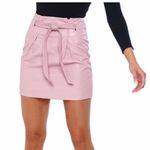 Free People  Mauve Payton Paperbag PU Leather Skirt Photo 2