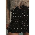 Anthropologie Studded Suede Mi Skirt in Black/Gold Size X-Small Photo 1