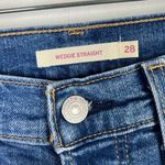 Levi's  Distressed Button Fly Wedgie Straight Jeans Medium Wash Size 28 EUC Photo 6