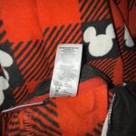Disney  Mickey Mouse One Piece Pajamas Womens Medium Hooded Ears Red Black Fleece Photo 5