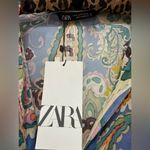 ZARA  PAISLEY PRINT BOHO POET SOEEVE SEMI SHEER LONG SLEEVE BUTTON DOWN SHIRT XL Photo 8