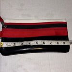RED AND BLACK AND WHITE CLUTCH/WRISTLET SILVER HARDWARE BLACK PATENT LEATHER Photo 14