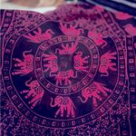 Black and Pink Scarf with Elephants Photo 8