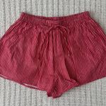 Francesca's Red Striped Linen Shorts  Photo 0