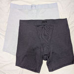 SKIMS  Women's Ribbed Cotton Boxers Set Of 2 L + XL Black/Green Grey Photo 0