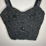 ZARA black beaded & sequins cropped cami top women's size small Photo 4