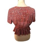 SheIn VCAY Ditsy Floral Tie Front Butterfly Sleeve Crop Blouse size M Photo 5