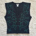Vintage Sweater Vest InWear Design Kirsten Teisner 100% Shetland Wool Gray M Size M Photo 0