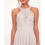 Lulus Lulu’s Picture Perfect Light Grey Lace Maxi Dress Photo 4