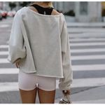 Free People  Movement For The Win Oatmeal Beige Off-Shoulder Sweatshirt XS EUC Photo 1
