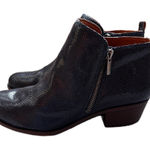 Lucky Brand  Basel Boot Navy Blazer Navy Blue Snake Print Leather‎ Size 9 Booties Photo 0