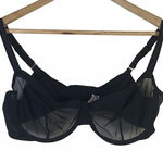 Auden Sexy Sheer Mesh Demi Bra Womens 38D Black Unlined Underwire Dark Feminine Size undefined Photo 0
