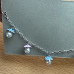 Urban Outfitters  Pink Blue Silver Mushroom Pastel Necklace Photo 2