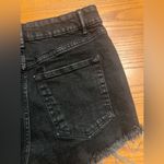 ZARA  Black Denim High‎ Waist Distressed Ripped Frayed Jean Shorts Size 4 Photo 9