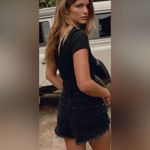 ZARA  Black High Rise Ripped Denim Jean Shorts - Size 4 Photo 1