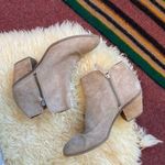 Frye Judith double zip ankle boots taupe suede booties light brown Photo 0