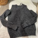 Rebecca Minkoff  Grey Page Vneck Cold Shoulder Sweater Merino Wool Alpaca Blend Photo 7