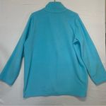 Fleece Pullover mock neck light blue long sleeve half button down Women’s XL Photo 2