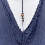 ZARA New  Blue Linen Limited Edition Dress Kaftan Kimono Tunic Size M Photo 5