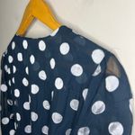 Charles Henry BRAND NEW Navy Polka Dot Wrap Dress Size Large Sheer Long Sleeves Photo 5