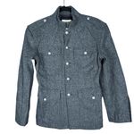 Vintage Armani Jeans Military Jacket Women’s Medium Gray Wool Blend Slim Fit Photo 1