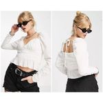 Free People 💕💕 Chloe Top Cotton Sweetheart Neckline ~ White Medium  NWOT Photo 7