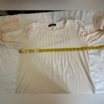 Automet Cream Pleated Long Sleeve Blouse Smocked Cuffs Elegant Fall Style Women Tan Size M Photo 7