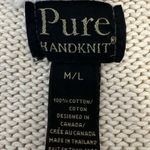 Pure Handknit Shawl Collar Button Cardigan Sweater Size M Medium Ivory Layered Photo 8