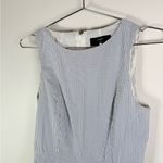 J.Crew 365 Blue White Pinstripe Sleeveless Fit And Flare Dress Photo 2