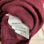 Kendall + Kylie cropped tie-front blouse burgundy linen blend size medium Photo 5
