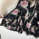 White House | Black Market WHBM Womens‎ Blouse Size 4 Black Floral V Neck Pullover Lined Lace Bell Sleeves Photo 3