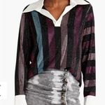 Retrofête NWT Retrofete Joie Bedazzled Blouse Rhinestone Top Satin Statement Sequin Small Photo 0