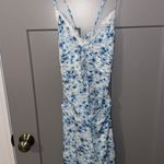 Pretty Little Thing Blue Floral Print Lace Up Midi Dress Photo 4