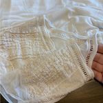 Free People  Abigail Tee White Lace Oversized Loose Fit Top Lattice Boho Prarie Photo 7