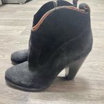 Frye Madeline Short Black Suede Leather Southwestern Heeled Ankle Bootie, sz 9 Photo 2