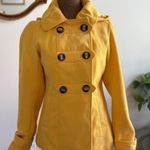Pink Envelope Yellow Hooded Pea Coat Women's Small Double Breasted Stylish Photo 0