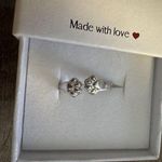 Paw‎ Print Dog Cat Heart Adjustable Ring Womens I Love You Ring Silver Photo 0