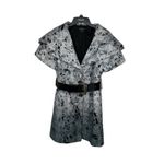 Cartise Ombré Wool Blend Belted Portrait Collar Blazer Dress Small Black Photo 1