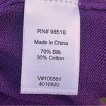 Coldwater Creek  Silk Blend Purple Cardigan Sweater Sz S Photo 14