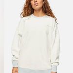 Outdoor Voices PICKUP OFF-WHITE COTTON GREY TRIM OVERSIZED GRAPHIC SWEATSHIRT M Photo 1