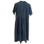 Lilla P blue Denim collared midi dress button front short sleeves small Photo 4